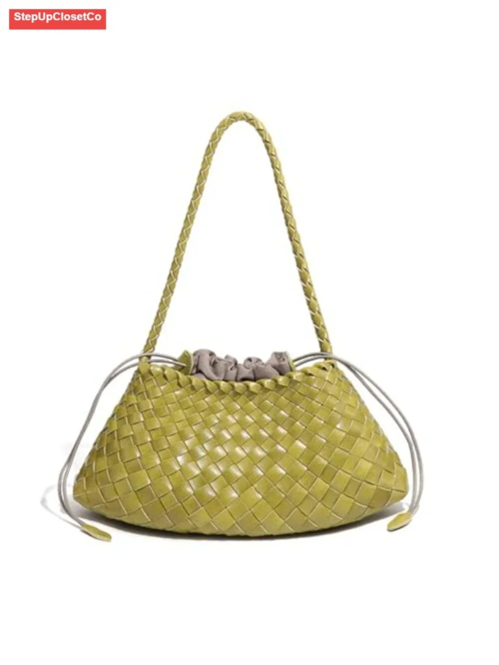 Vegan Leather Woven Hobo Shoulder Bag Handcrafted Slouchy Tote Travel